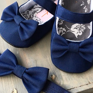 Navy Blue Baby Girl Shoes Navy Baby Shoes Baby Walking - Etsy
