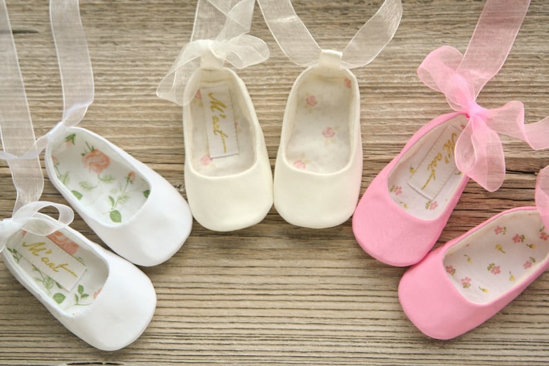Baby Ballerina Shoes Baby Ballet Shoes White Ivory Pink Gold Etsy