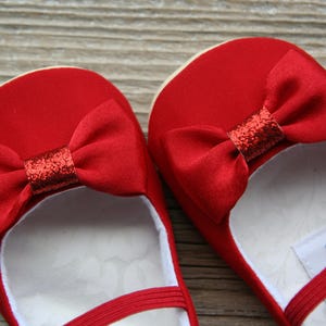 Baby Girl Glitter Shoes, Dress Shoes, Christmas Baby Shoes, Toddler Bow ...