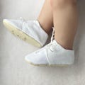 White LINEN baptism shoes, Baby boy linen booties, Christening shoes, white baby outfit, shoes for baptism gown, newborn gift, taufschuhe product logo