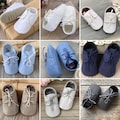 Linen Baby Boy Christening Shoes, Wedding Ring Bearer Booties product logo