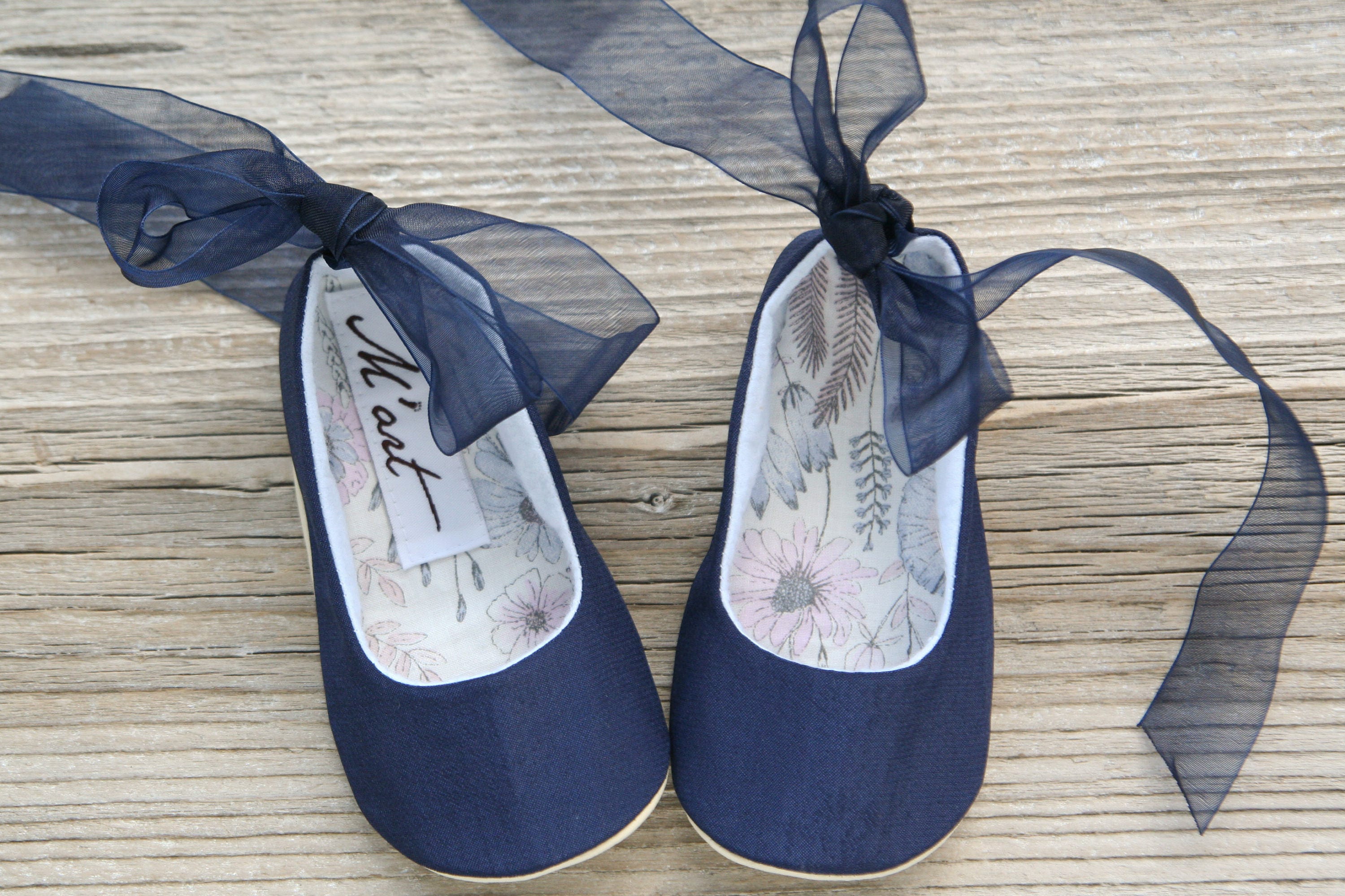 Navy baby ballet shoes blue baby ballerina shoes baby Etsy