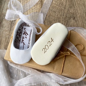 PERSONALISED baptism shoes, ivory ballerina shoes, white christening shoes, baby shoes, blessing outfit, baby girl slippers, taufschuhe