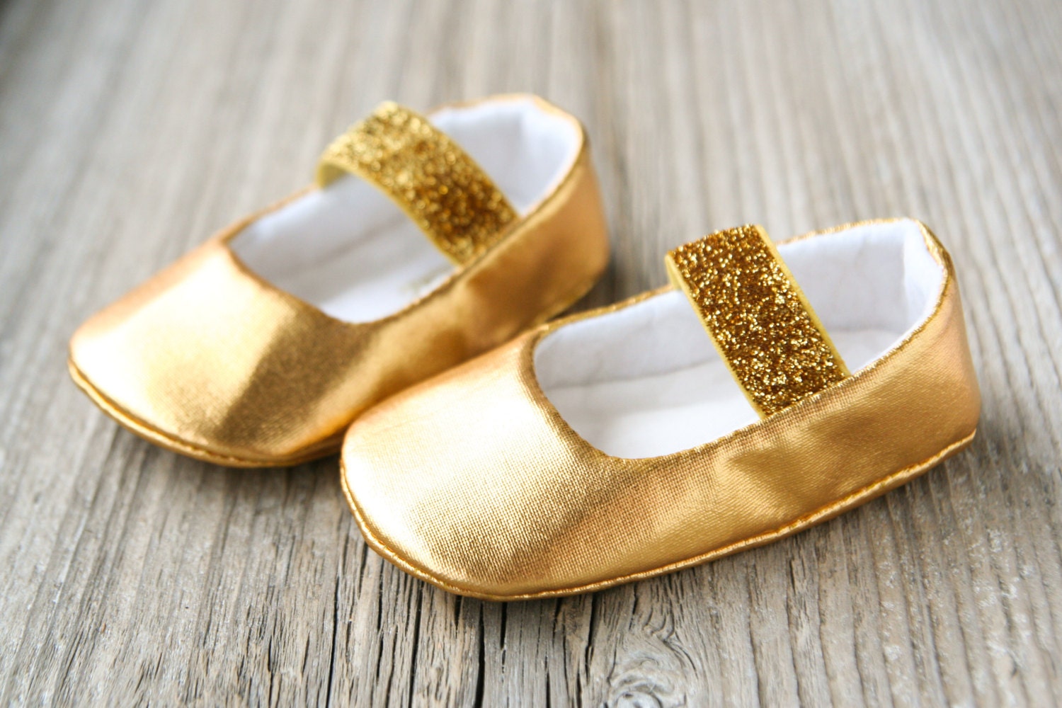 infant girl gold shoes
