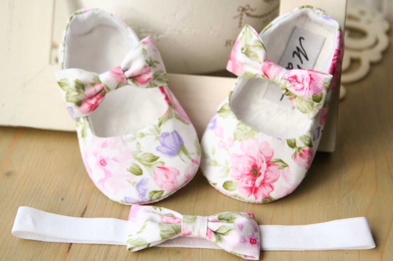 floral baby shoes
