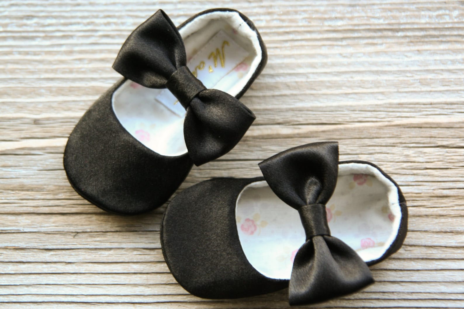 black baby girl shoes and headband, baby ballerina shoes, baby ballet slippers, toddler shoes, newborn shoes, satin baby shoes,