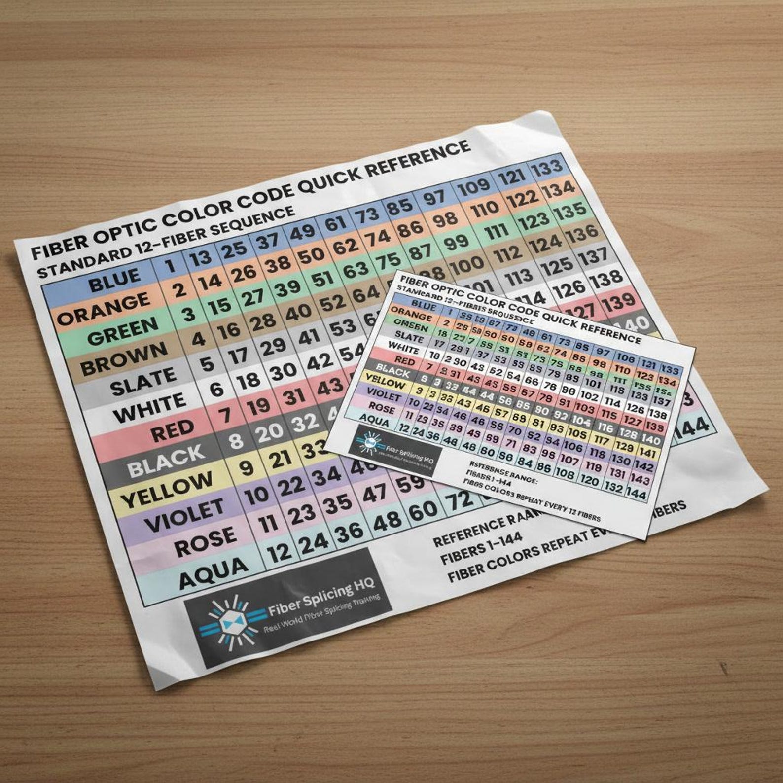 Fiber Optic Color Code Chart – Printable Fiber Technician Reference ...
