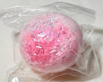 7cm Crunchy Clay Squishy Ball with Beads & Sprinkles | Handmade Sensory Fidget Toy (7cm)