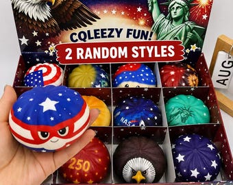 4th of July Bao Bun Squishy Set of 2, Random Kawaii Slow Rise Stress Relief Toy