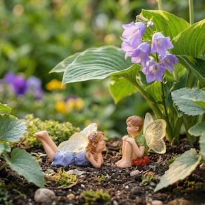 Mini Fairy Garden Figurines Set: Whimsical Fairy Decorations for Terrariums, Outdoor Decor