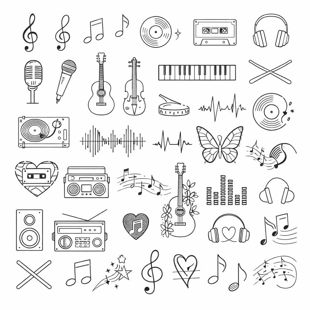 Headphones tattoo - Etsy 日本
