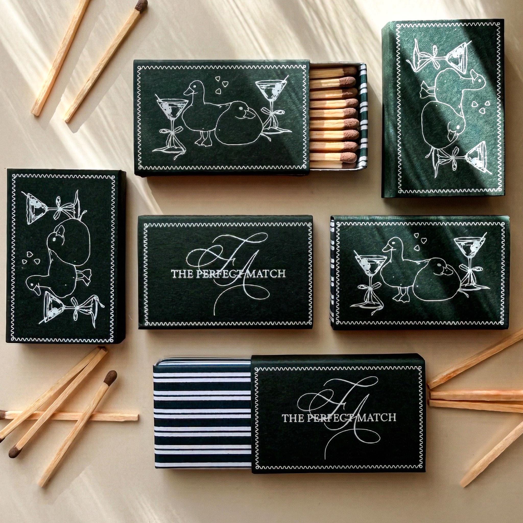 Handmade Match Set Custom Wedding Matches, Personalized Matchbox Favor, Hand Drawn Wedding ...