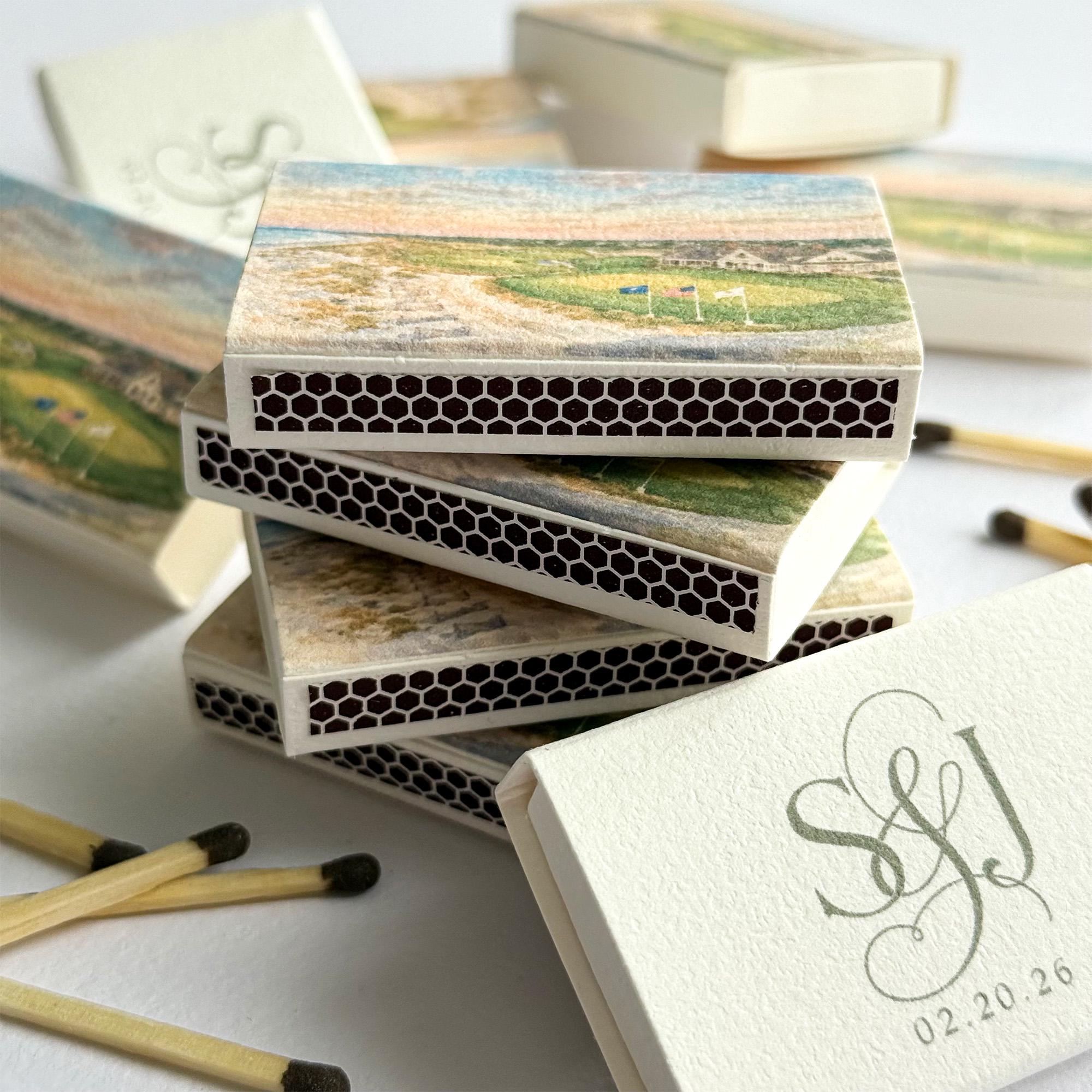 Matches Design Personalized Wedding Matchboxes, Custom Monogram Favor, Venue ...