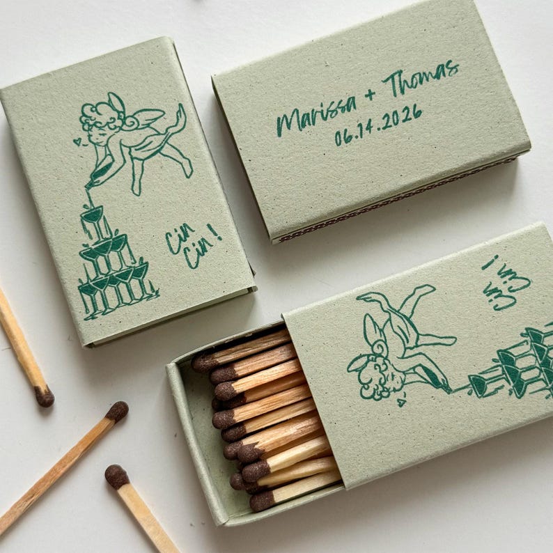 Bespoke Wedding Matchboxes, Custom Printed Luxury Favors, Cin Cin ...