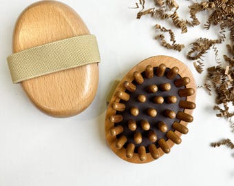 Cepillo masajeador de cuero cabelludo de bambú