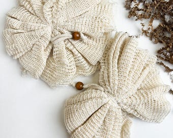 Esponja de baño de ramio natural / Esponja de ducha reutilizable