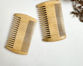 Peine de bambú natural de doble cara