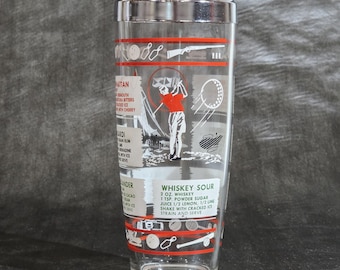 Vintage 1950's Hazel Atlas cocktail shaker with lid