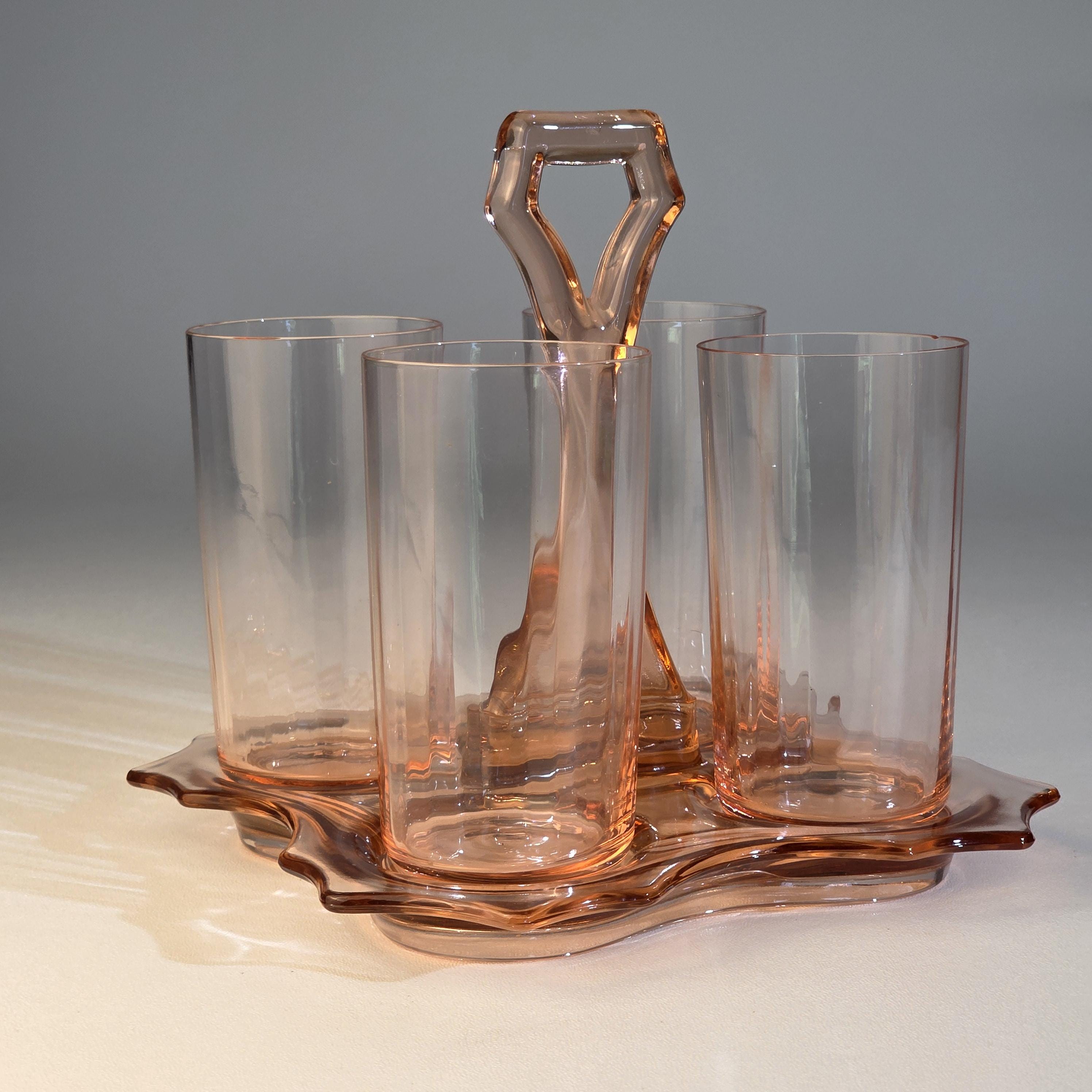 Vintage Glassware Set With Carrier - Etsy