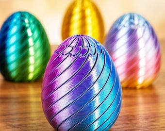 3D Printed Twisty Fidget Egg Stress Ball Toy – Fun Easter Basket Stuffer for Kids, Teens & Adults | Stress Relief Desk Toy
