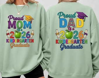 Kindergarten Graduation 2026 PNG  | Class of 2026 Grad Shirt Design | Proud Mom Dad Graduation PNG | School Graduation Sublimation