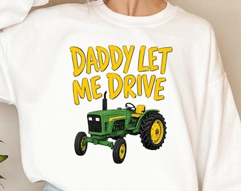 Daddy Let Me Drive Tractor PNG, Farm Boy PNG, Country Kid Sublimation Design, American Farming Clipart, Cute Tractor Boy Digital Download