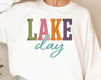 Lake Day PNG Summer Shirt Design, Distressed Lake Days Graphic, Trendy Vacation Tee Sublimation PNG Digital Download