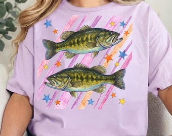 Preppy Fish PNG | Letnia grafika z kolorową rybą | Modny projekt sublimacji z motywem wędkarstwa plażowego | Letnia plaża, clipart PNG