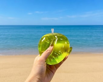 Crystal Apple Mochi Squishy Stress Ball, Kawaii Fidget Toy for Anxiety Relief, Cute Sensory Squeeze Toy Gift for Kids Adults