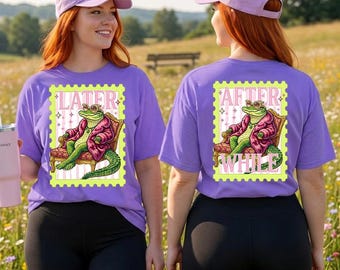 See You Later Alligator PNG, Last Day of School PNG, Cute Pink Preppy Gator, Girly Trendy Kids Shirt Design, Sublimation Download