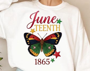 Juneteenth 1865 Butterfly PNG | Black Woman Sublimation Design | African American Pride Shirt PNG | Freedom Day Digital Download