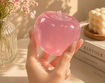Crystal Apple Stress Ball – Soft Smooth Squeeze Fidget Toy, Portable Sensory Stress Relief, Cute Desk Decor Gift for Office & Home