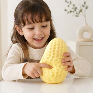 Pelota blandita de mantequilla de cacahuete cremosa: juguete ultrasuave para apretar, ideal para la concentración, la relajación sensorial y para jugar en el escritorio.