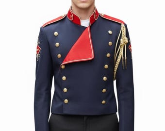 Michael Jackson Inspired Military Jacket | MJ Cosplay Parade Band Blue Blazer