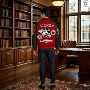 Mickey mouse leather jacket - Etsy 日本