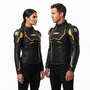 Helldivers 2 B-01 Inspired Tactical Leather Jacket Futuristic Armor Cosplay Biker Motorcycle Costume