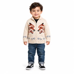 Hand Knit Mary Maxim Wolf Cardigan | Project Hail Mary Wool Sweater | ryan gosling Jacket