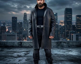 Punisher Frank Castle zwarte leren stofdoekjas heren, biker-superheld-cosplayjack