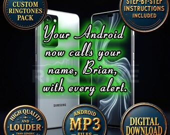 Custom Name Ringtones for Android | Brian MP3 Pack (Digital Download)