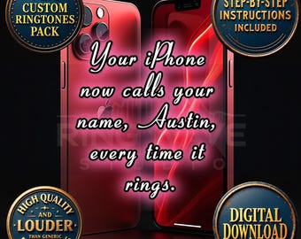 Custom Austin Name Ringtone Pack | iPhone Call, Text Tones (Digital Download)