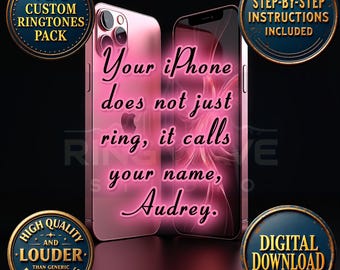Audrey Custom Ringtones for iPhone | Personalized Call, Text Alerts and more (Digital Download)