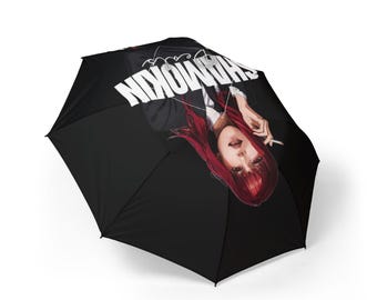 Scarlet Red-Haired Girl Foldable Umbrella — "SHAMOKIN" Design