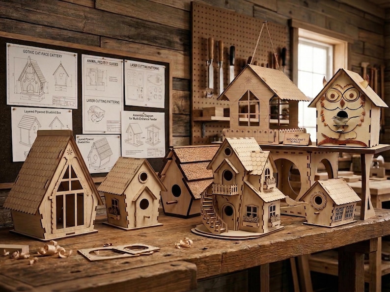 50+ Birdhouse Laser Cut Files | (digital Download - Svg, Dxf, Cdr, Ai ...