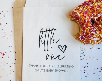 Personalized Baby Shower Favor Bags, Little One Dessert Table Treat Bags, Set of 25