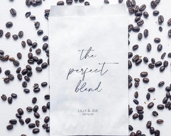 Personalized Wedding Favor Bags, Coffee Bar Treats, Kraft Paper Favors, Set of 25
