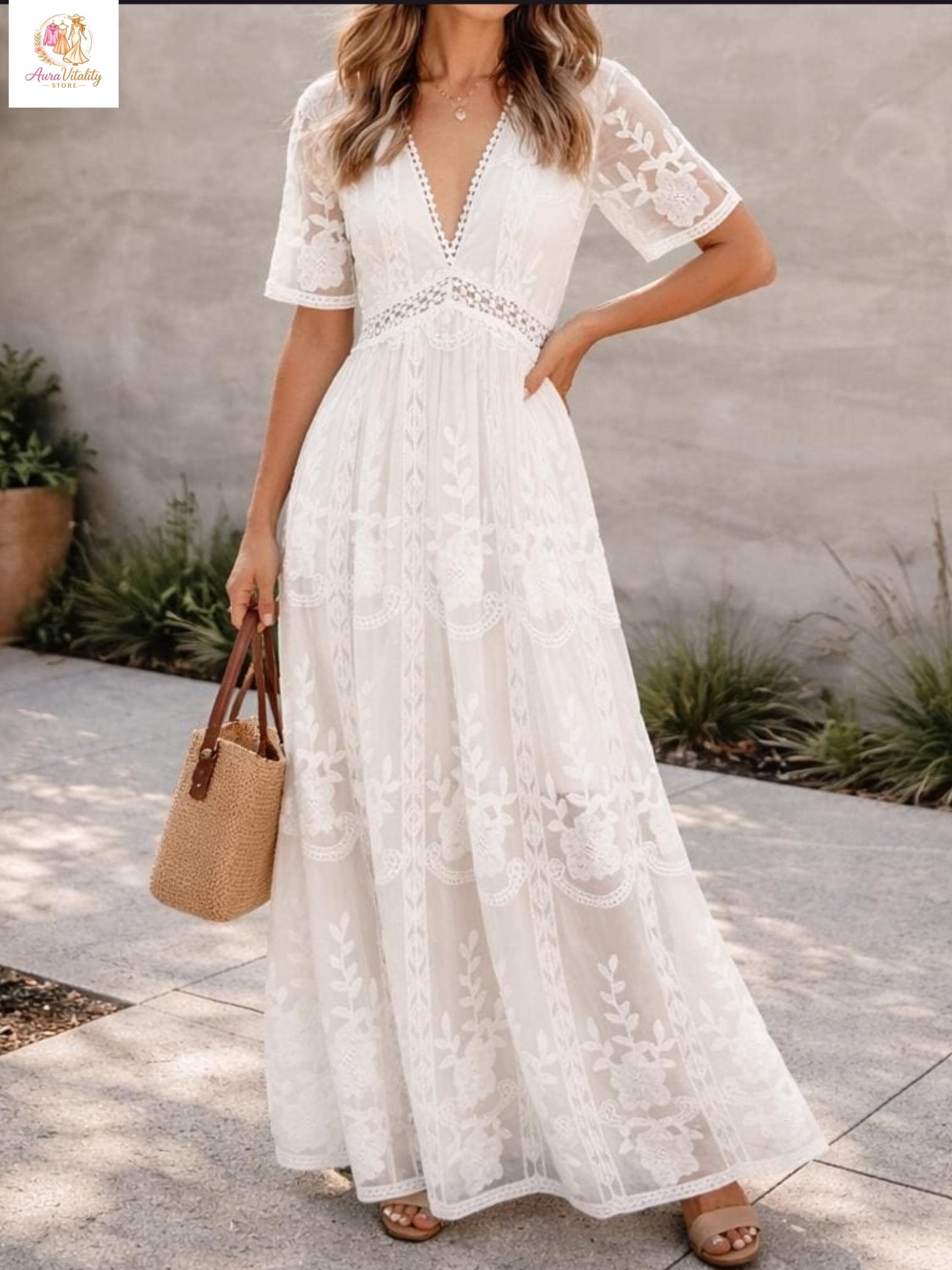 Embroidered White Boho Dress - Etsy
