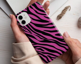 Funda de cebra morada - Diseño de piel de animal - iPhone y Samsung - Todos los modelos