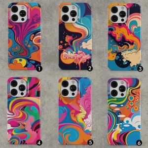 Pop Art Smoke Phone Case - Colourful & Bright - Samsung Galaxy S10 S20 S21 S22, iPhone 7 8 PLUS 11 12 13 14 Plus Max Mini