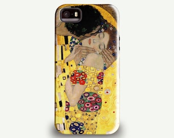 Pintura icónica de Gustav Klimt - El beso - Funda decorativa para iPhone - Samsung - Regalo para tu pareja