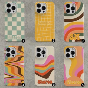 Personalisierte Groovy 70s Retro Coole Handyhülle - Trendiges Hippie Geschenk für Sie/Ihn - iPhone 11 12 13 14 X 7 8, Pro Max, Plus